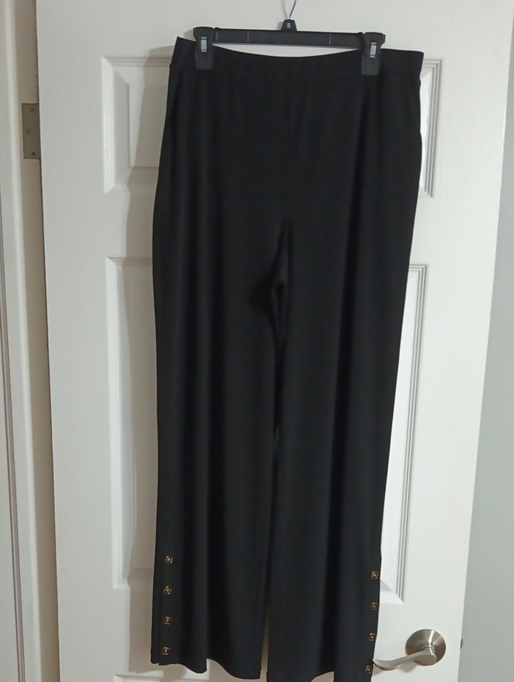 Susan Graver Women's Black Wide-Leg Pull-On Pants